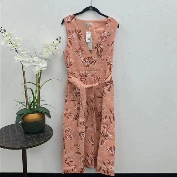 Joie NWT Ethelda Floral-Print V-Neck Midi Dress size Large - Picture 4 of 7